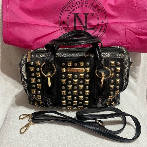 Nicole Lee Handbags - Nichole Lee Black embellished purse some wear in pic  in good condition purse.